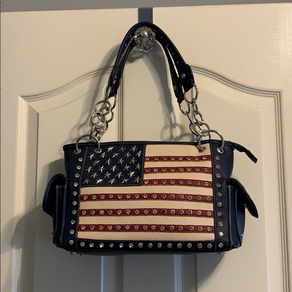 Leather American Flag Handbag
